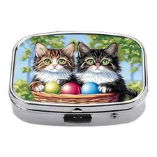 Cat Themed Pill Box - Compact
