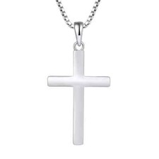 Genuine Solid 925 Sterling Silver Crucifix Cross Pendant Necklace Chain