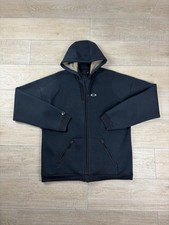 Oakley Fleece Lined Softshell Hoodie Jacket Size XXL Black Vintage Technical Zip