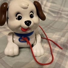 Vintage Mattel Fisher-Price pull white along toy dog 2005