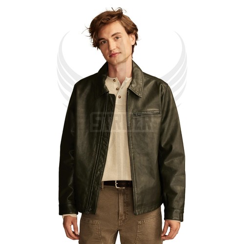 Mens genuine green leather - mens,