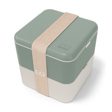 monbento - Large Bento Box MB Square Natural with Compartments - Leakproof Lu...