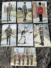 7 x Vintage Military Postcards