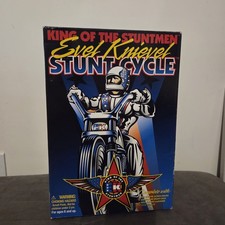 Evel Knievel Stunt Cycle Hand-Crank Retro Toy 1998 Playing Mantis Boxed