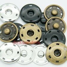30mm Large Metal Snap Fasteners Poppers Press Studs Black Silver or Antique Gold