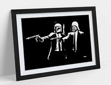 PULP FICTION STAR WARS -FRAMED STREET ART POSTER PICTURE PRINT- BLACK & WHITE