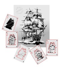 AS-397 Ship step by step stencil template acrylic airbrush spray wall paint