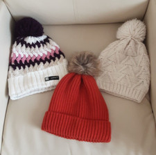3 Ladies bobble hats Woolk, Matalan, PRIMARK