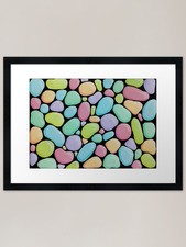 Pastel pebbles Framed Art