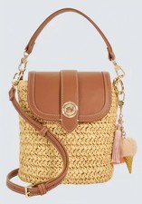 Dune London Raffia Cross Body Bag, 889 Dimple, Dust Bag, New With Tags..