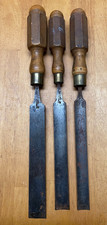 3x Antique Thomas Ibbotson Paring Gouges Chisels Carpenters Pattern Makers Tools