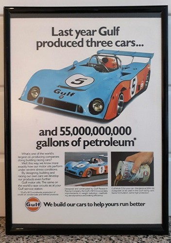 Framed original classic car - original, ad