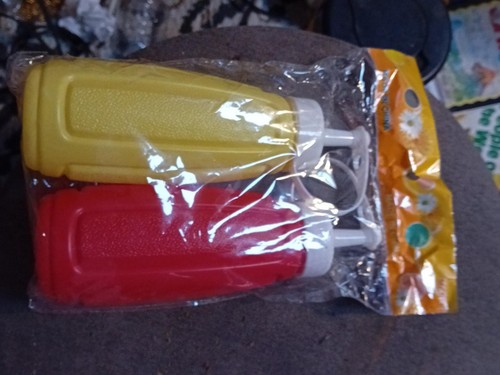 Vintage red yellow condiment - red,