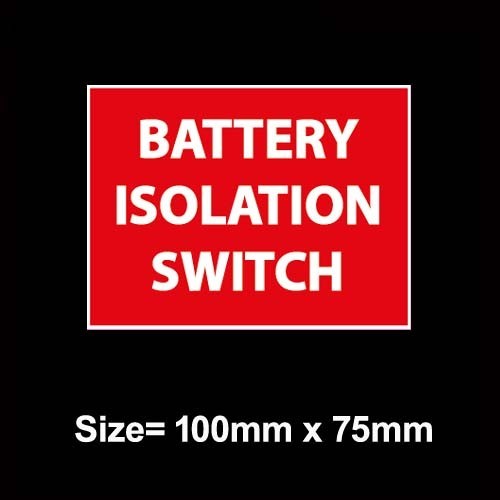 Battery isolation switch - battery,