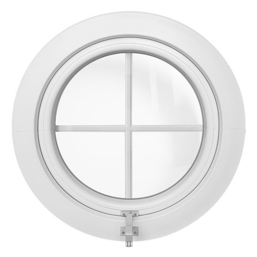 Round window awning - window, white