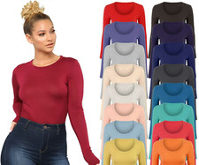 Women Long Sleeve Plain Ladies