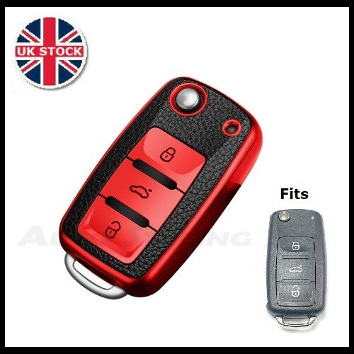 Red leather key - red, vw