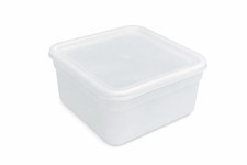 Square ice cream tub - cream, lid