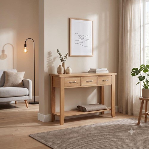 Solid oak large console - oak,