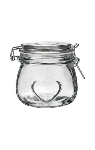 Heart glass storage jar - heart,