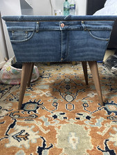 Unique Tea Table Covered With Jeans With Storage 
