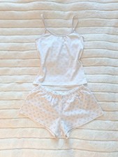 Brandy Melville Teddy Bear Sleep Set Pyjama Shorts Vest Top Co-ord Pyjamas Set