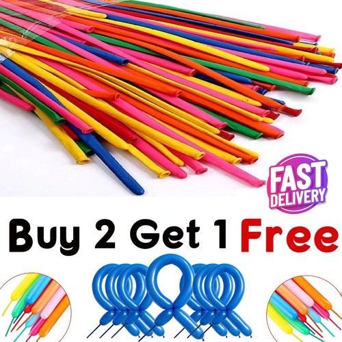 100 long plain balloons - 100,