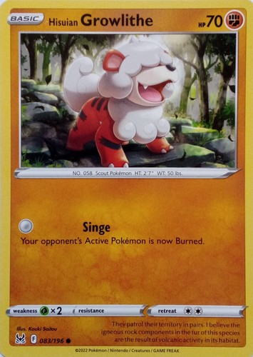 083 196 hisuian growlithe - 083/196, |
