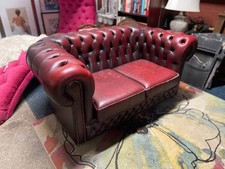 2 seater red leather