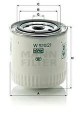 Oil filter Spin-on Filter W 920/21 MANN-FILTER for RENAULT PEUGEOT LADA MG SAAB