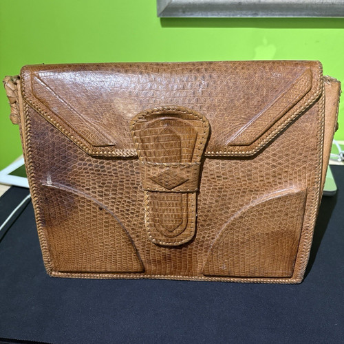 Vintage brown crocodile skin - vintage,