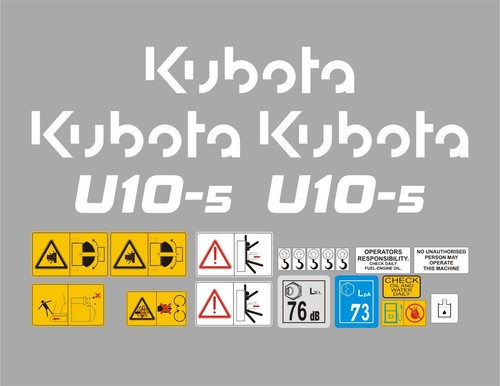 Kubota u10 mini - digger, decal