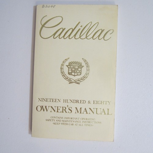 1980 cadillac owners - cadillac, manual
