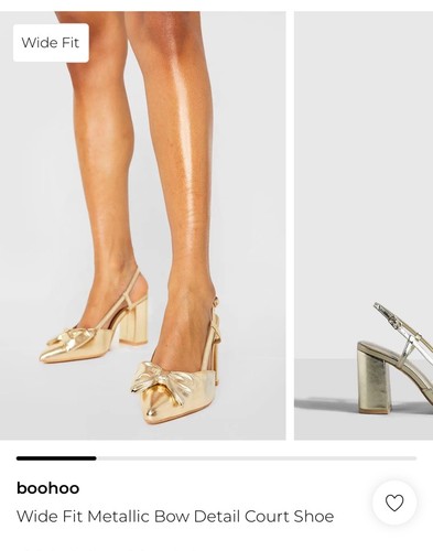 Boohoo wide fit gold metallic - fit,