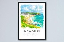 Newquay Watercolor Poster