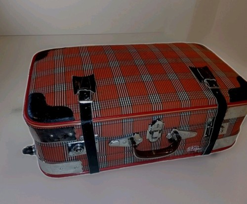 Rare vintage tartan suitcase - vintage,