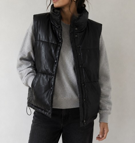 Zara black faux - zara, leather