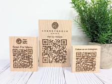 QR Code Solid Oak Blocks