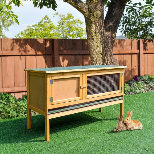 Wooden rabbit hutch - wooden, bunny