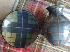 THE TAIN POTTERY SCOTLAND DISH & VASE