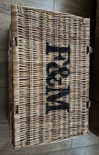 Fortnum And Mason F&M Wicker Large Basket/Picnic Hamper Basket 20x13x9 Inches