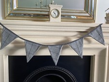GREY TARTAN FABRIC BUNTING 5