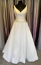Ellis Bridals Rosalind Wedding Dress size 12 in Off White Mikado