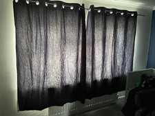Next Blue Navy Lined Cotton Eyelet Curtains