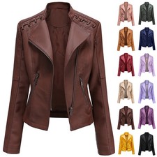 UK Womens FAUX Leather Long