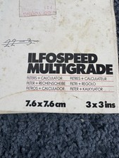 Ilford Ilfospeed Multigrade Filters & Calculator Boxed Used Vintage Darkroom