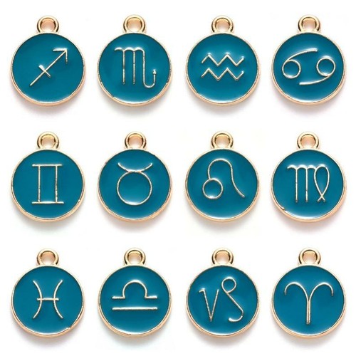Enamel charms zodiac - enamel,