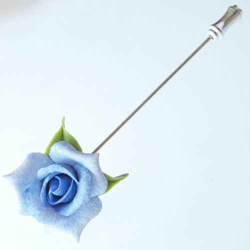 Blue moon rose bouquet - moon, lapel