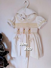 Brand New Ellie Warren Posh Smocks Rabbit Smocked Dress Spanish Romany  18Months