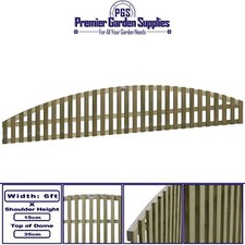 6ft x 0.5ft Premier Florence Arch Top Vertical Style Trellis Panel Fence Topper